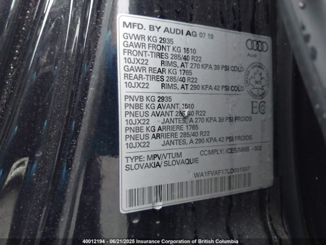 WA1FVAF17LD001557 Audi Q8