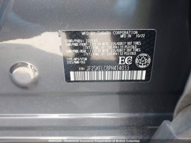 JF2SKELC8PH414033 Subaru Forester Wilderness