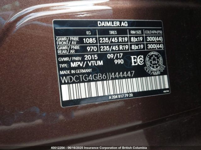 WDCTG4GB6JJ444447 Mercedes-Benz Gla 250 4matic