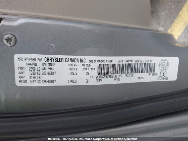2C4RDGBG6ER319186 Dodge Grand Caravan Se