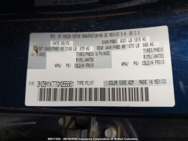 3MZBM1K77GM255861 Mazda 3 SPORT