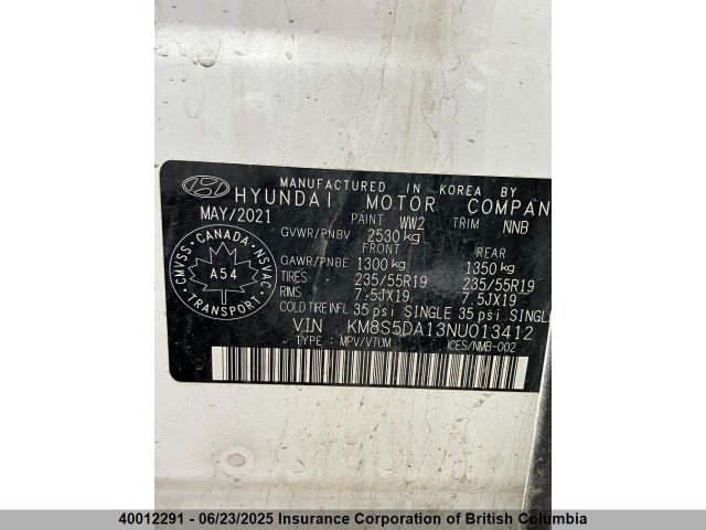 KM8S5DA13NU013412 Hyundai t-gdi gamma-ii