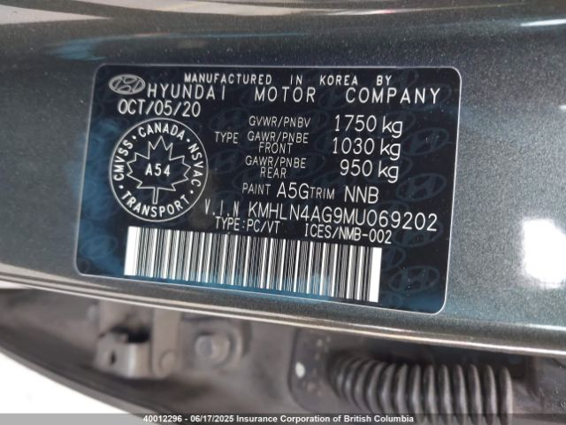KMHLN4AG9MU069202 Hyundai ELANTRA SEL