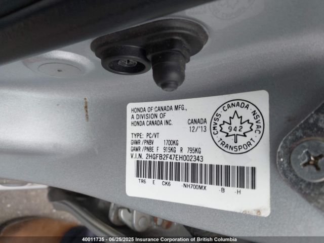 2HGFB2F47EH002343 Honda r18z1