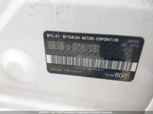 JA32U2FU4EU603471 Mitsubishi Lancer Es/es Sport