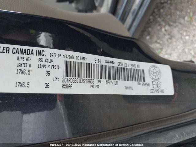 2C4RDGBG1ER288655 Dodge Grand Caravan Se