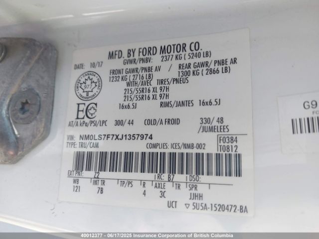 NM0LS7F7XJ1357974 Ford Transit Connect Xlt