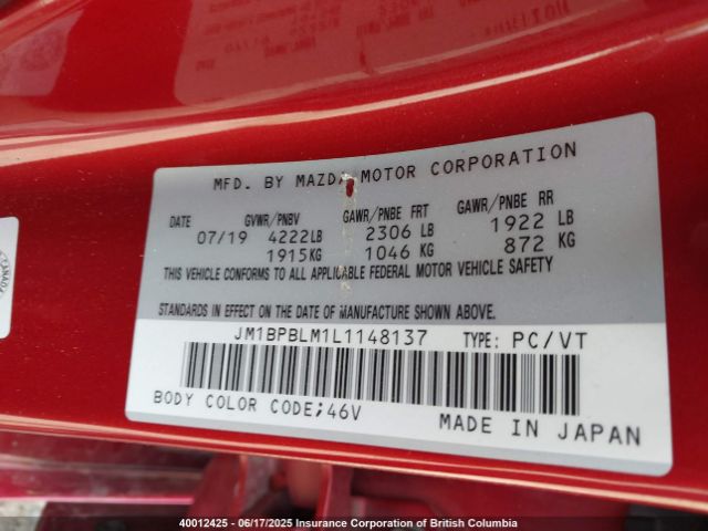 JM1BPBLM1L1148137 Mazda Mazda3 Gs