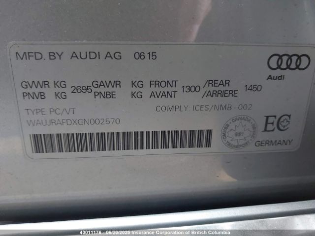 WAUJRAFDXGN002570 Audi 2016