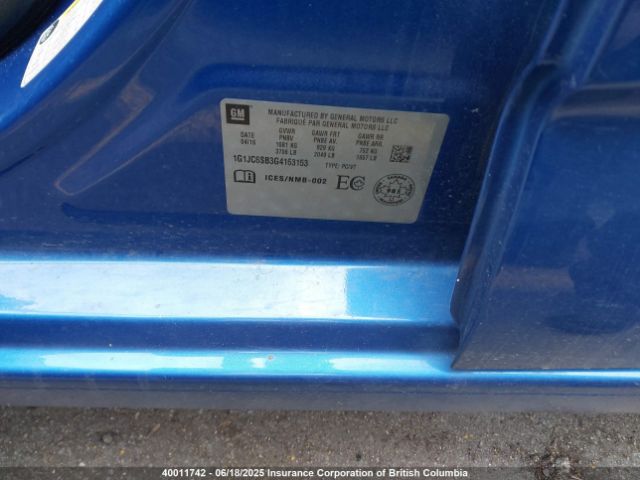 1G1JC6SB3G4163153 Chevrolet SONIC LT