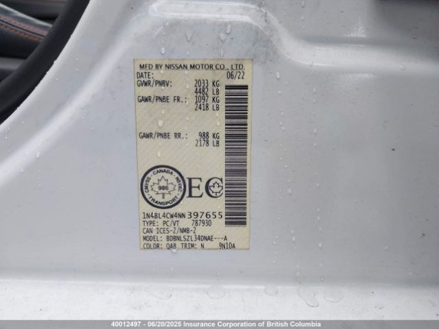 1N4BL4CW4NN397655 Nissan 2022