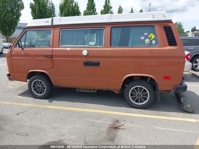 Aukcja sprzedaży 1984 Volkswagen Vanagon Campmobile, vin: WV2ZB0256EH034495, numer aukcji: 40012545