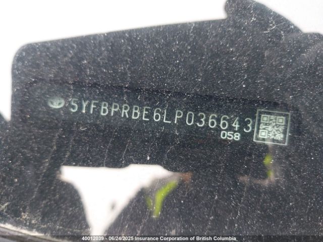 5YFBPRBE6LP036643 Toyota 2zr-fae