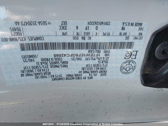 Ford 2016 2016 1FTEW1EF6GFC42595 Image 9