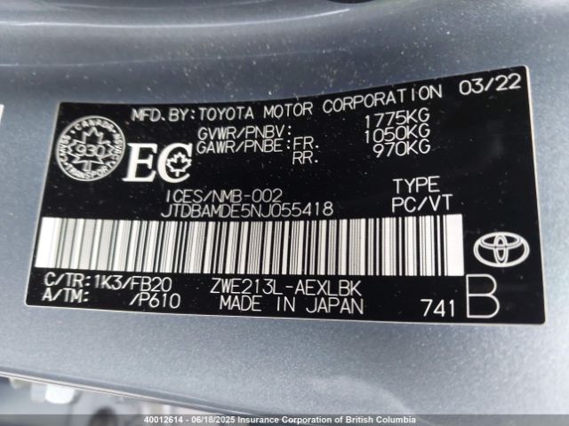 JTDBAMDE5NJ055418 Toyota Corolla