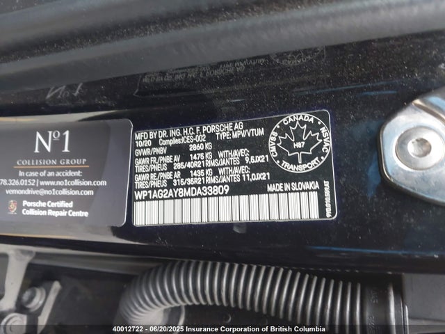Porsche 2021 2021 WP1AG2AY8MDA33809 Image 9