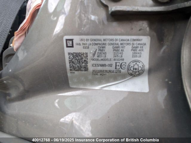 2G1105S38J9161270 Chevrolet lfx - spark ignited direct injection, vvt, e85 max, alum