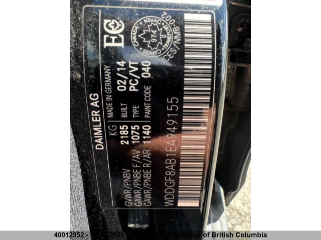 WDDGF8AB1EA949155 Mercedes-Benz C-Class