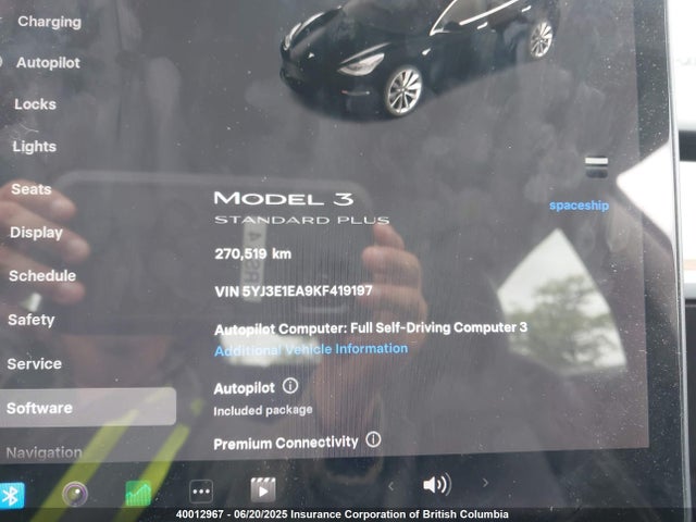 5YJ3E1EA9KF419197 Tesla MODEL 3