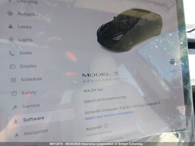 5YJ3E1EA4MF915706 Tesla MODEL 3