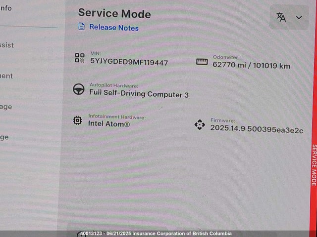 5YJYGDED9MF119447 Tesla Model Y