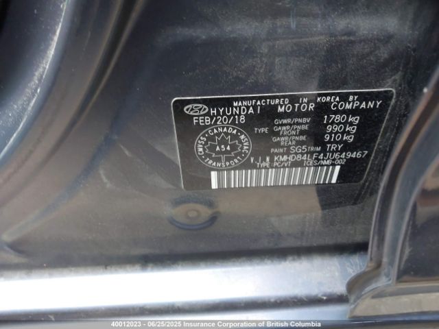 KMHD84LF4JU649467 Hyundai mpi nu