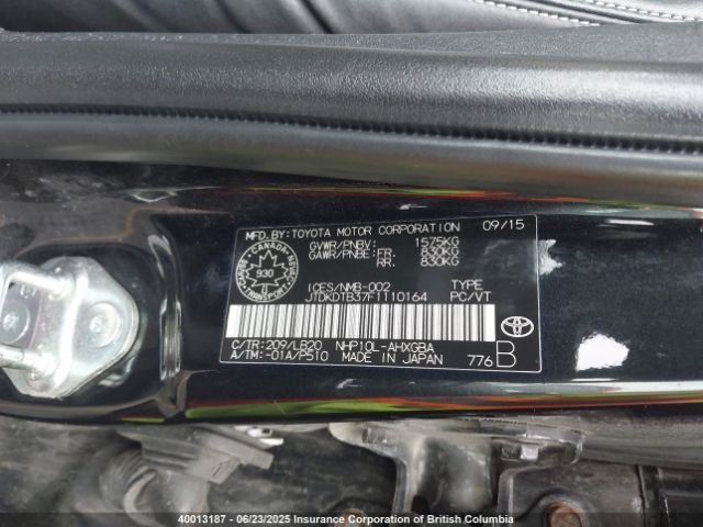 JTDKDTB37F1110164 Toyota 1nz-fxe+1lm