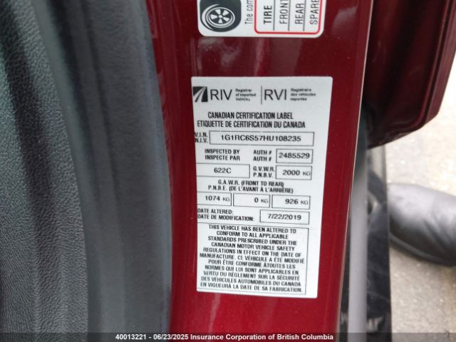 1G1RC6S57HU108235 Chevrolet l3a - di: direct injectio, vvt: variable valve timing, hybrid, gen 1