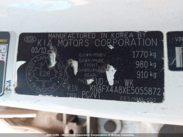 KNAFX4A8XE5055872 KIA Forte
