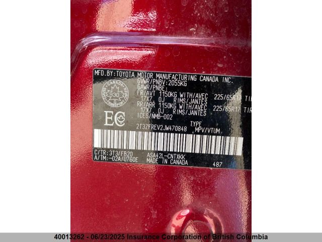 2T3ZFREV2JW470848 Toyota 2ar-fe