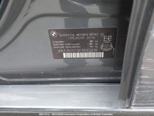 WBA3B3G58ENR85018 BMW 328I