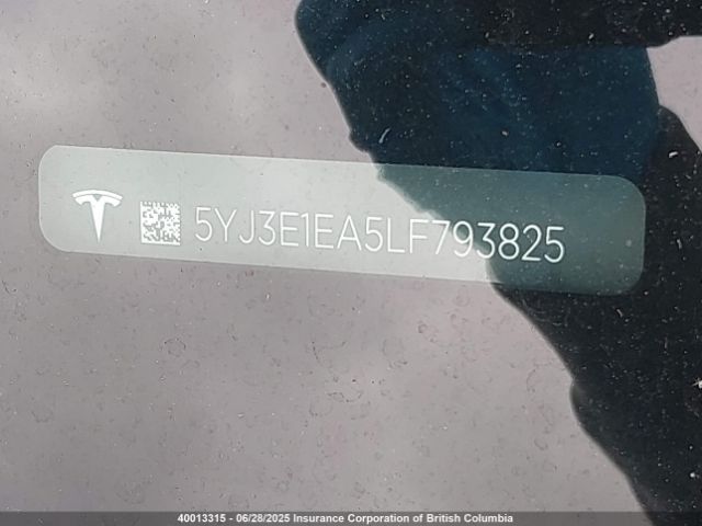 5YJ3E1EA5LF793825 Tesla MODEL 3