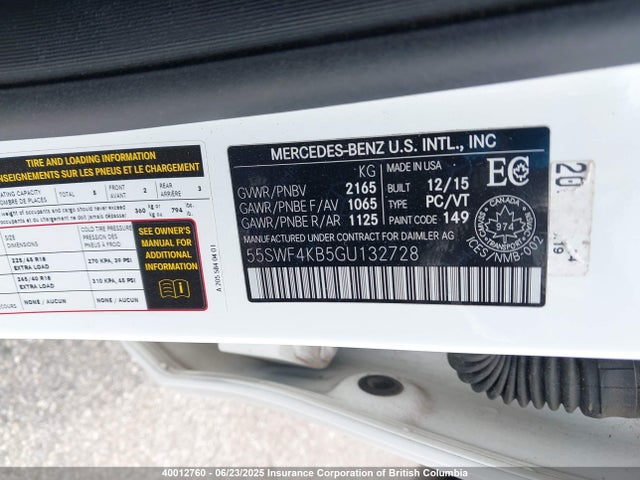 55SWF4KB5GU132728 Mercedes-Benz C-Class