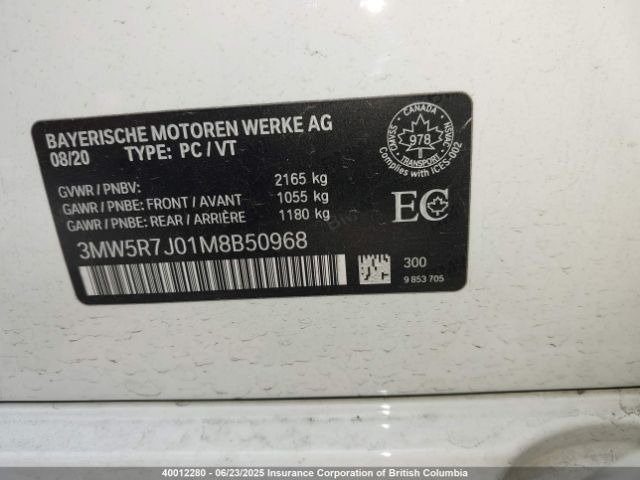 3MW5R7J01M8B50968 BMW 330I