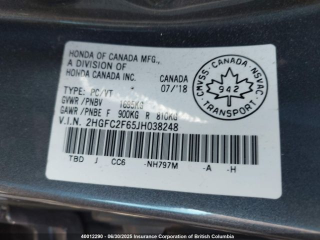 2HGFC2F65JH038248 Honda k20c2