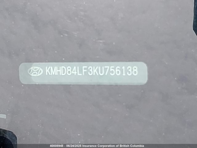 KMHD84LF3KU756138 Hyundai mpi nu