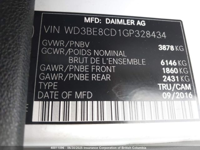 WD3BE8CD1GP328434 Mercedes-Benz 2016