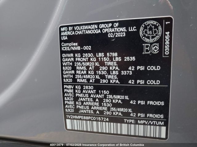 1V2HMPE88PC015724 Volkswagen 2023