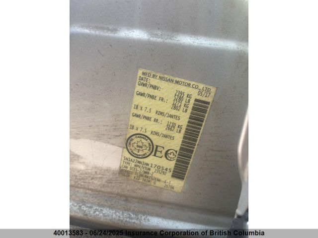 5N1AZ2MH1HN170545 Nissan Murano