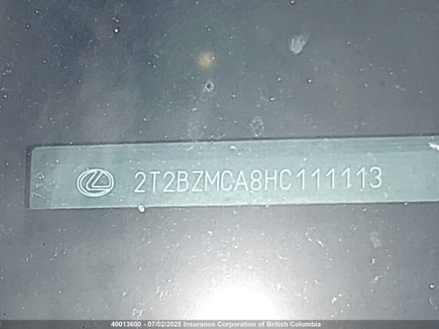 2T2BZMCA8HC111113 Lexus 2017