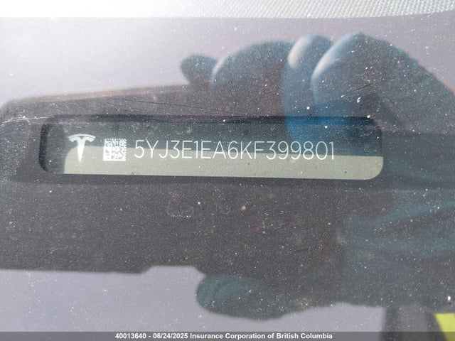 5YJ3E1EA6KF399801 Tesla MODEL 3