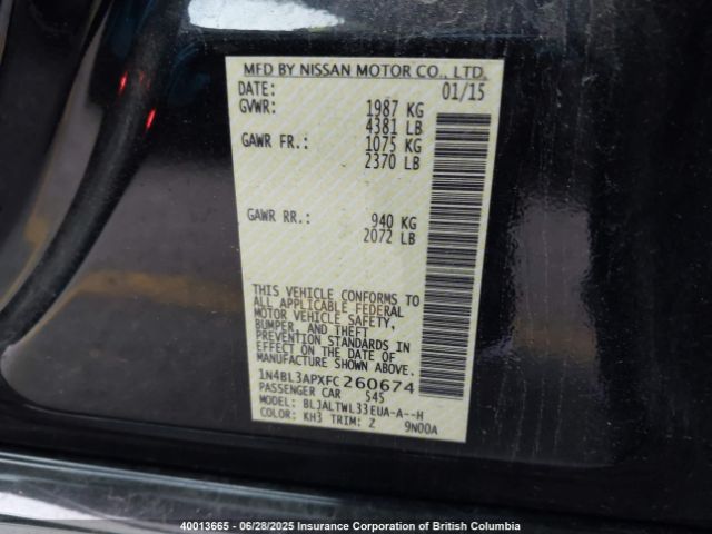 1N4BL3APXFC260674 Nissan 2015