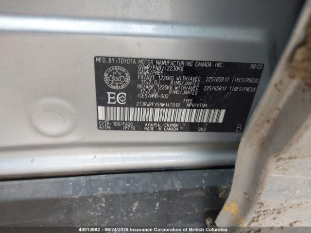 2T3RWRFV9NW147918 Toyota a25a-fxs, 3nm+4nm(ni)