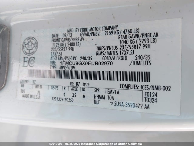 1FMCU9GX0EUB02970 Ford 2014