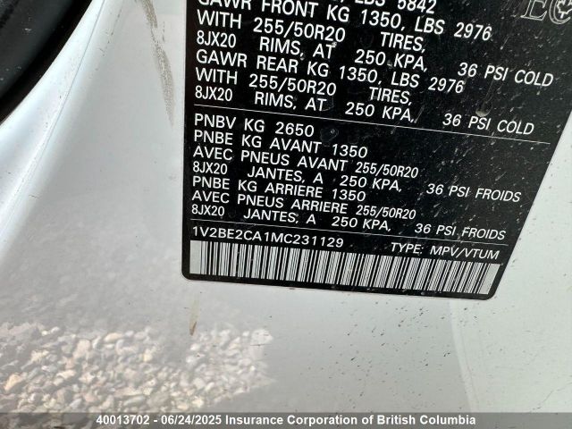 1V2BE2CA1MC231129 Volkswagen 3.6 fsi