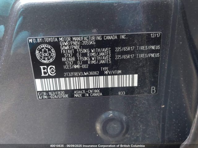 2T3ZFREV3JW436062 Toyota 2ar-fe