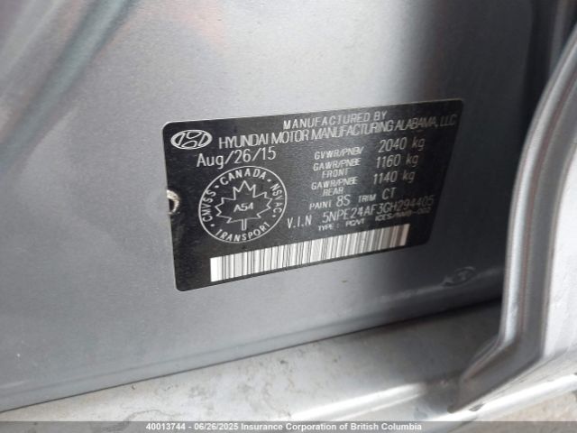5NPE24AF3GH294405 Hyundai dohc gdi theta-ii