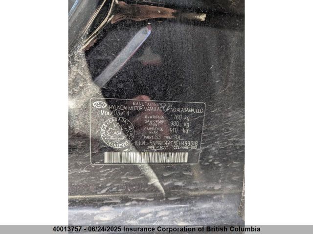 5NPDH4AE5EH499318 Hyundai dohc mpi nu