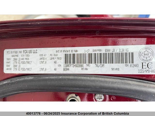 1C6RR7FT2HS639981 RAM 2017