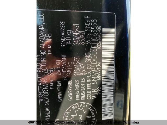 5NMP5DGL6RH063558 Hyundai t-gdi theta iii